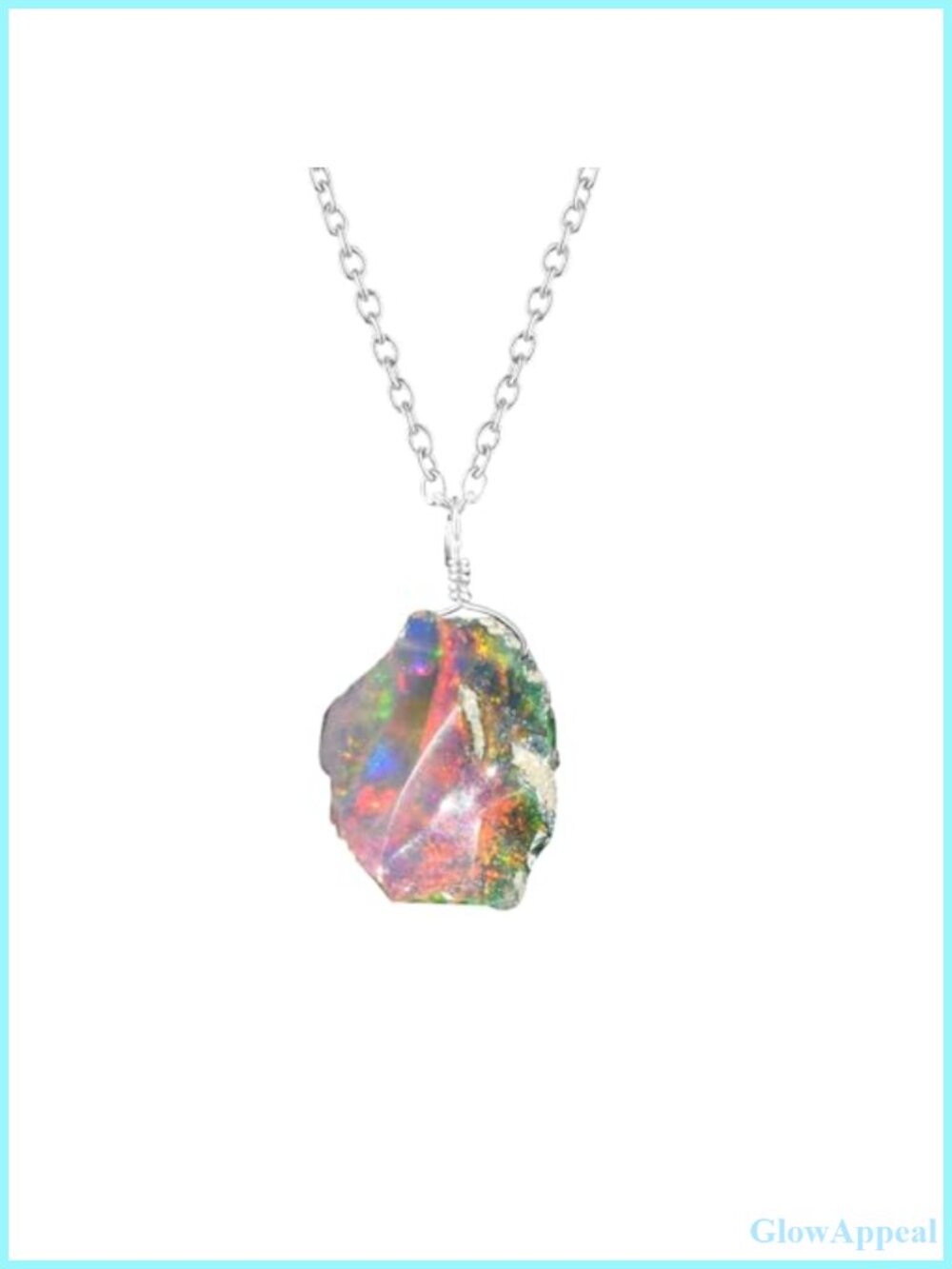 Raw Ethiopian Opal Pendant Necklace 925 Sterling Silver Chain Dainty October